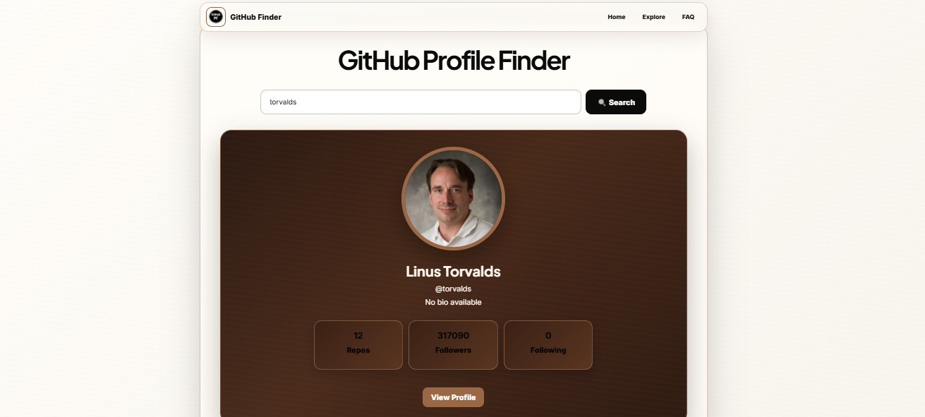 GitHub Profile Finder